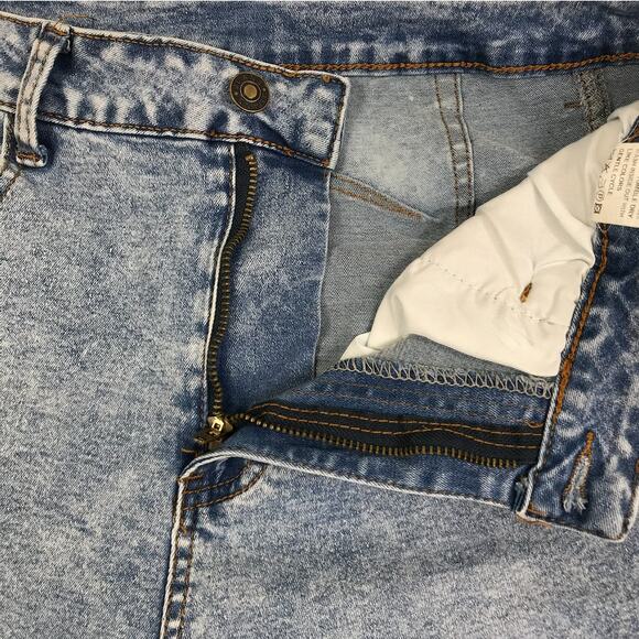 High Rise Barrel Jean Women L Blue Trendy Slouchy Grunge Boho Stretch Everyday - Picture 5 of 11